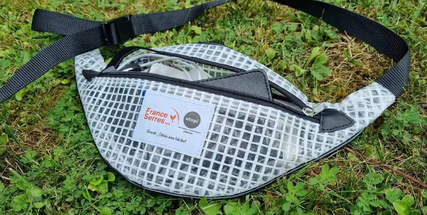 Sac banane fabriqué à partir de chutes de bâche de serre